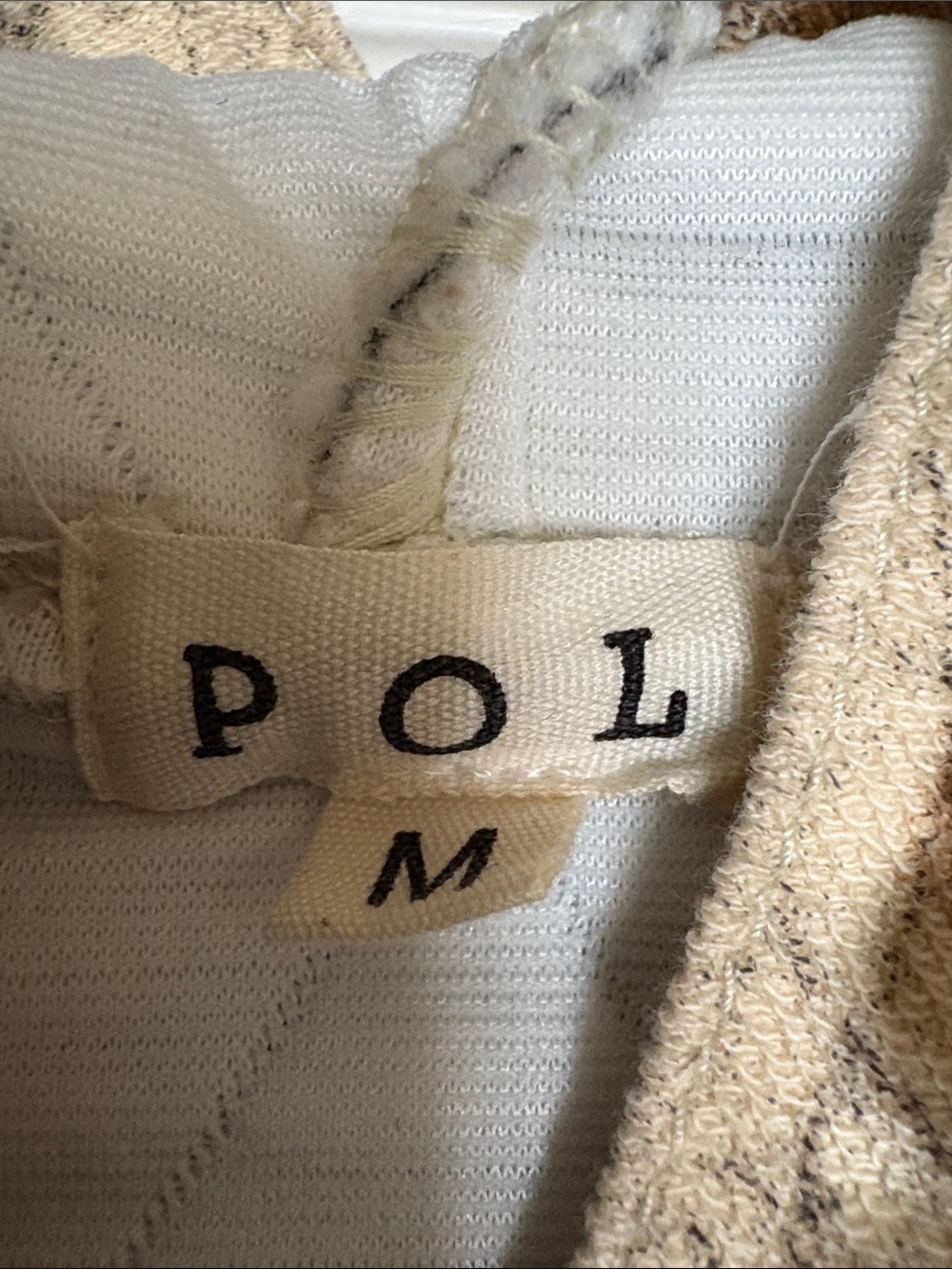 POL Beige, Tan & Gray Patchwork Hooded Jacket with Peace Patch - Picture 2 of 14